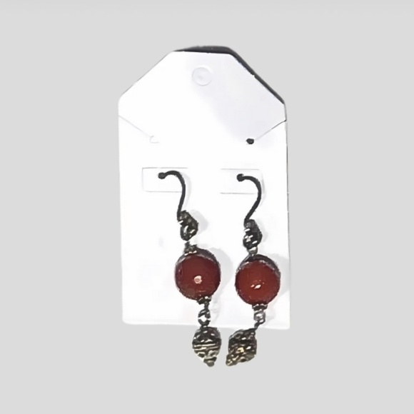 Bronze Crescent Pendant Necklace and Drop Earrings Set - Picture 3 of 5